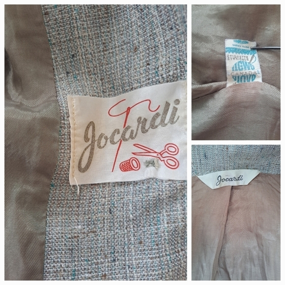 Jocardi vintage wool skirt & blazer tweed lady jacket & midi skirt Made Canada - Picture 14 of 15